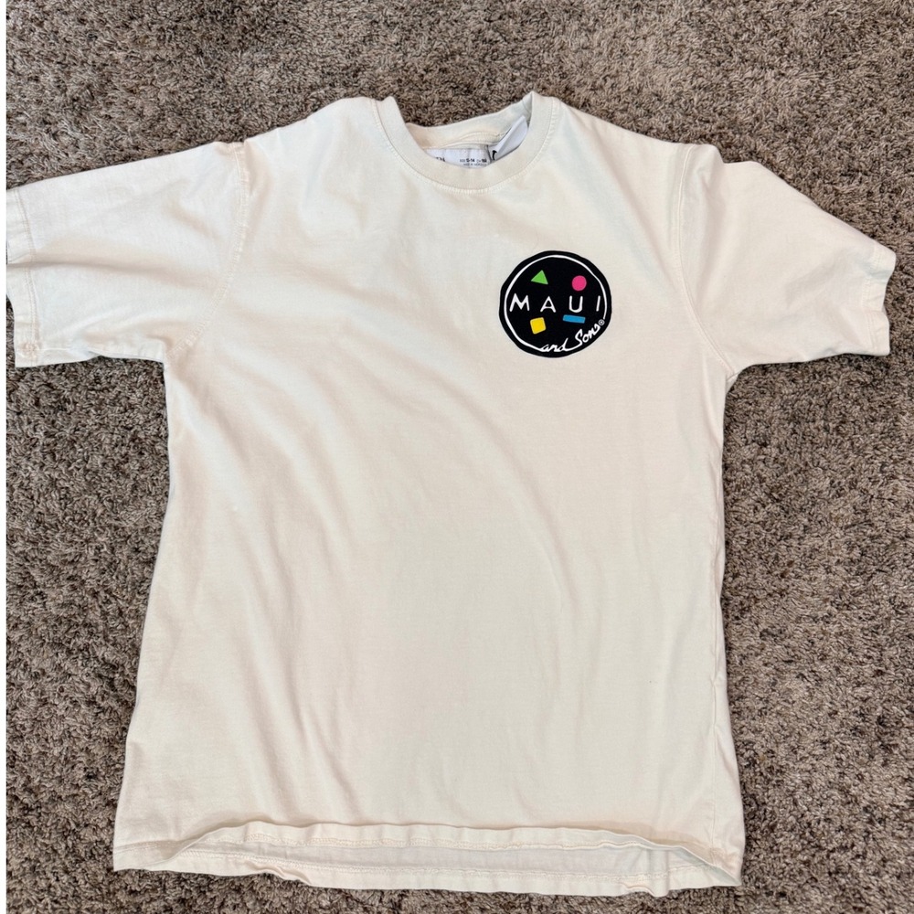 Zara Maui and Sons Kids T-Shirt Off White Cream Surf Graphic Tee Size 13-14